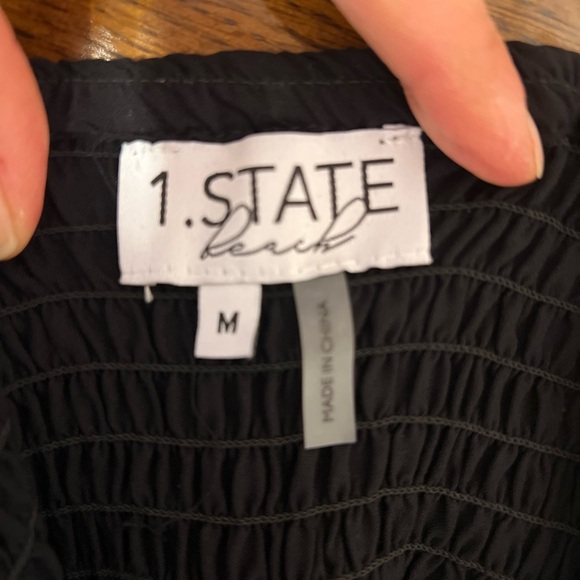 1 State black strapless pants romper/jumpsuit size medium - Picture 6 of 8